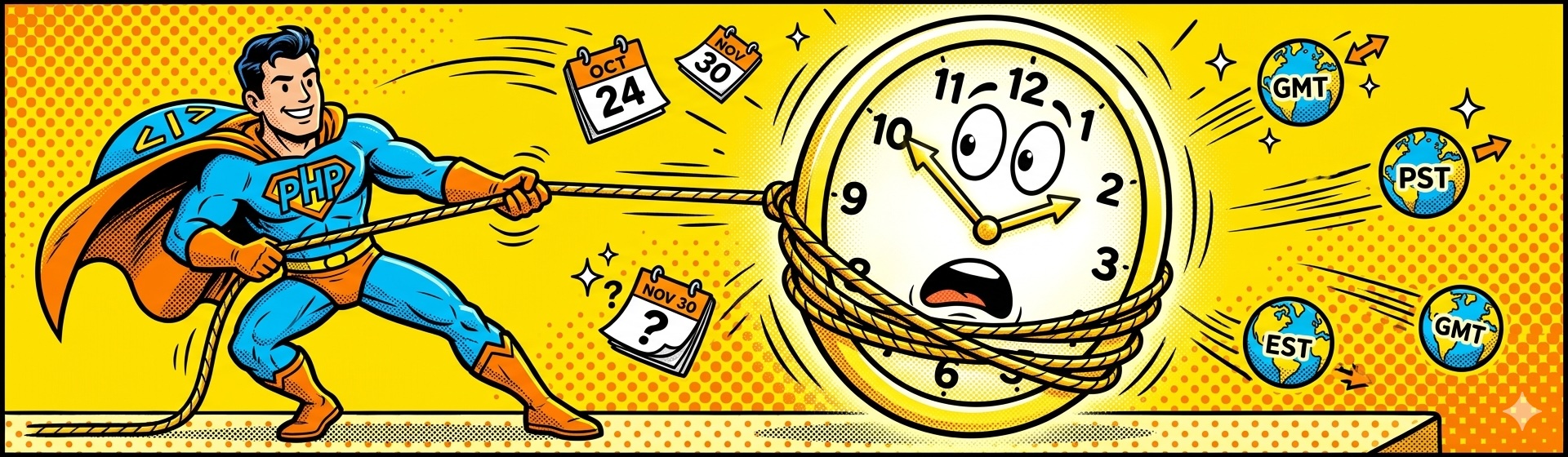 Taming Time in PHP: Best Practices and Gotchas - PHP/JS Tek 2026 cover image